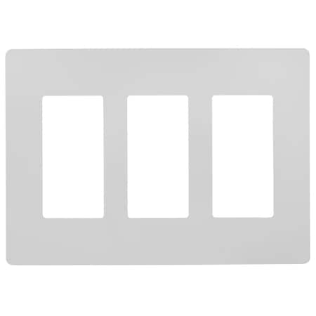 Faith 3-Gang Decorator Screwless Wall Plates, 4.68in x 2.93in, Fits GFCI, USB Receptacle, Dimmers, White SWP3-WH-01